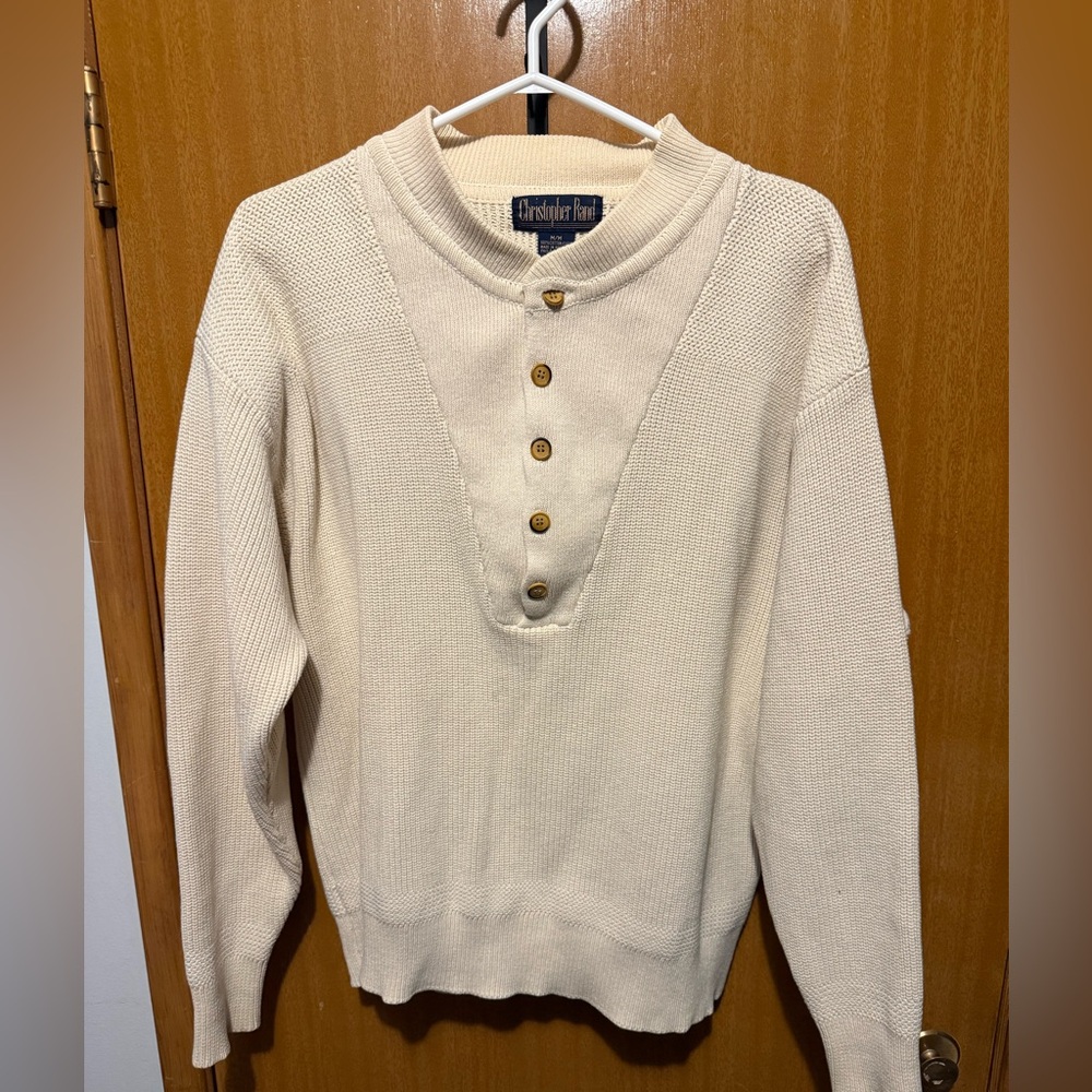 Christopher Rand Cream Knit Sweater